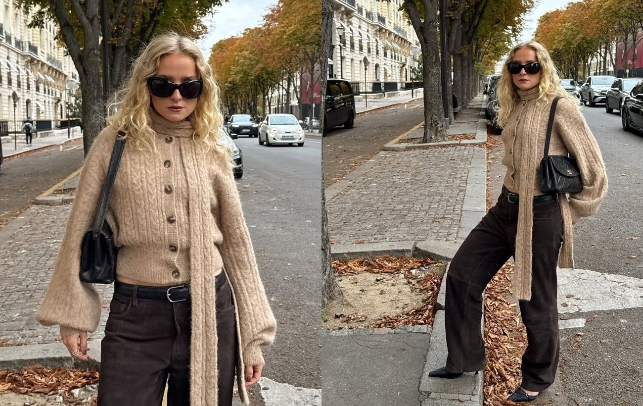 Зображення новини: Наймодніший кардиган зими 2025: тренд із шарфом, що підкорив fashion-світ