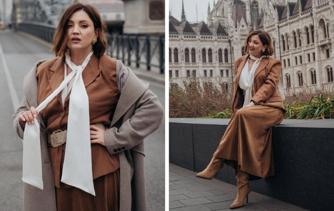 Зображення новини: Спідниця плісе і замшеві чоботи: як Цибульська створила ідеальний осінній "лук"
