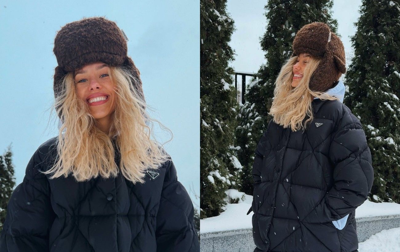 Зображення новини: Шапка-вушанка знову в моді: Даша Квіткова показала актуальний зимовий "лук"