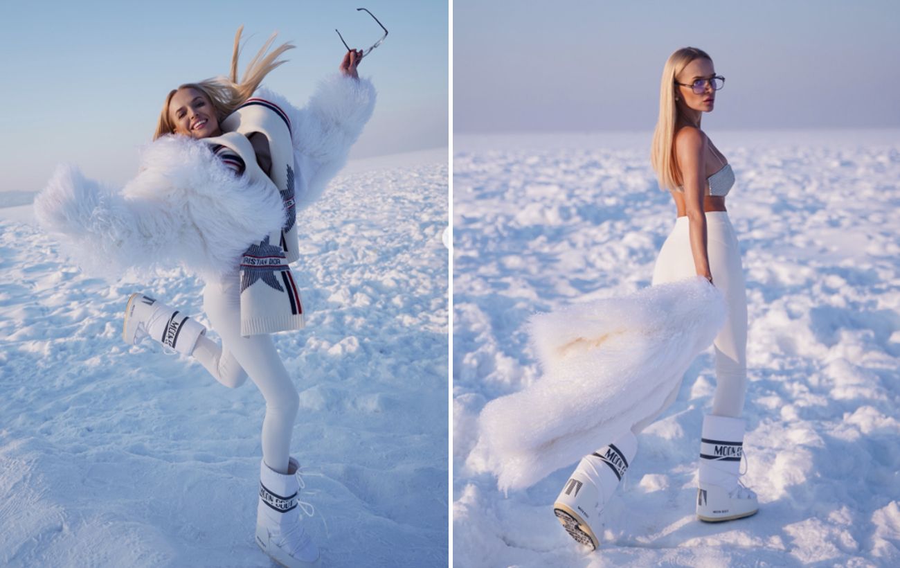 Зображення новини: Модна зима 2026: колишня Цимбалюка у білосніжній шубі та Moon Boots