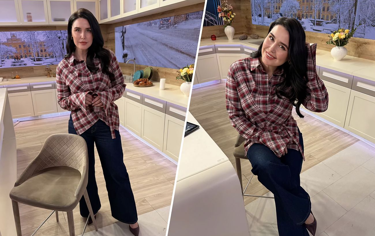Зображення новини: Темний денім і клітинка: Людмила Барбір задала модний тренд на весну