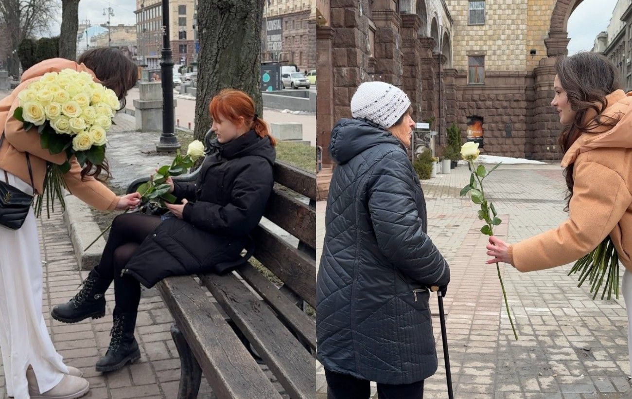 Зображення новини: Дівчина роздала понад тисячу троянд у Києві і здивувала своєю метою: "Це не хайп"