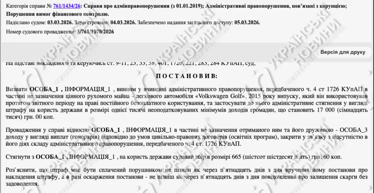 Зображення новини: Суд визнав ректора КНУ Шевченка Бугрова винним у поданні недостовірних відомостей у декларації