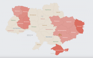 У низці областей повітряна тривога через загрозу балістики
