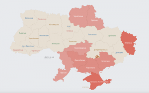 Загарбники атакують Україну безпілотниками з півдня та півночі: мапа тривог