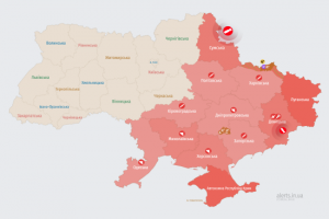 Російські загарбники атакують Україну ударними БпЛА: мапа тривог